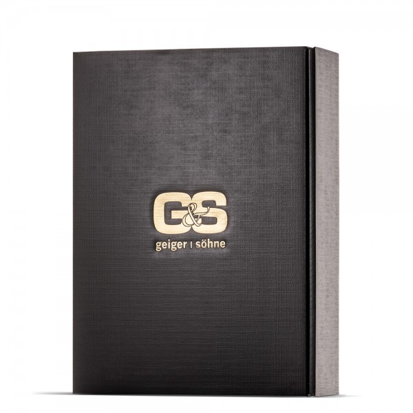 Präsentkarton mit gold geprägtem G&S Logo 3er Verpackung